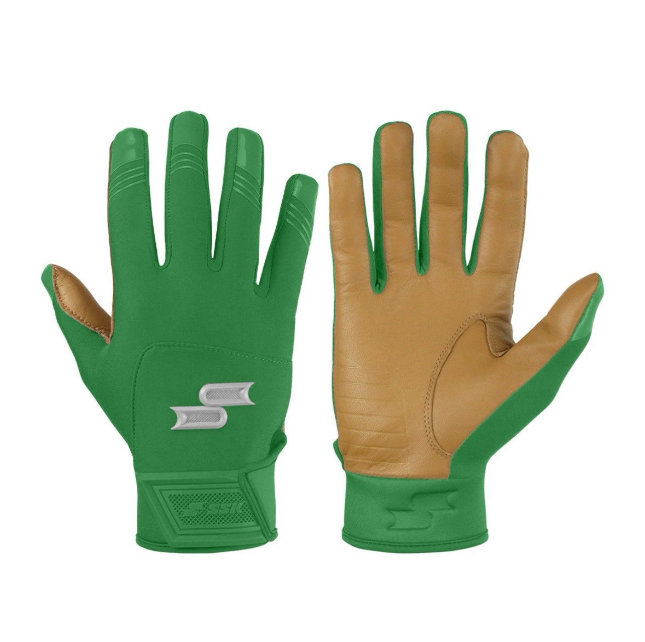 【人気モデル】SSK USA プレミアム バッティンググローブ 両手 野球用 フィット感抜群　SSK X1 Color Rush Adult Baseball Batting Gloves　GREEN