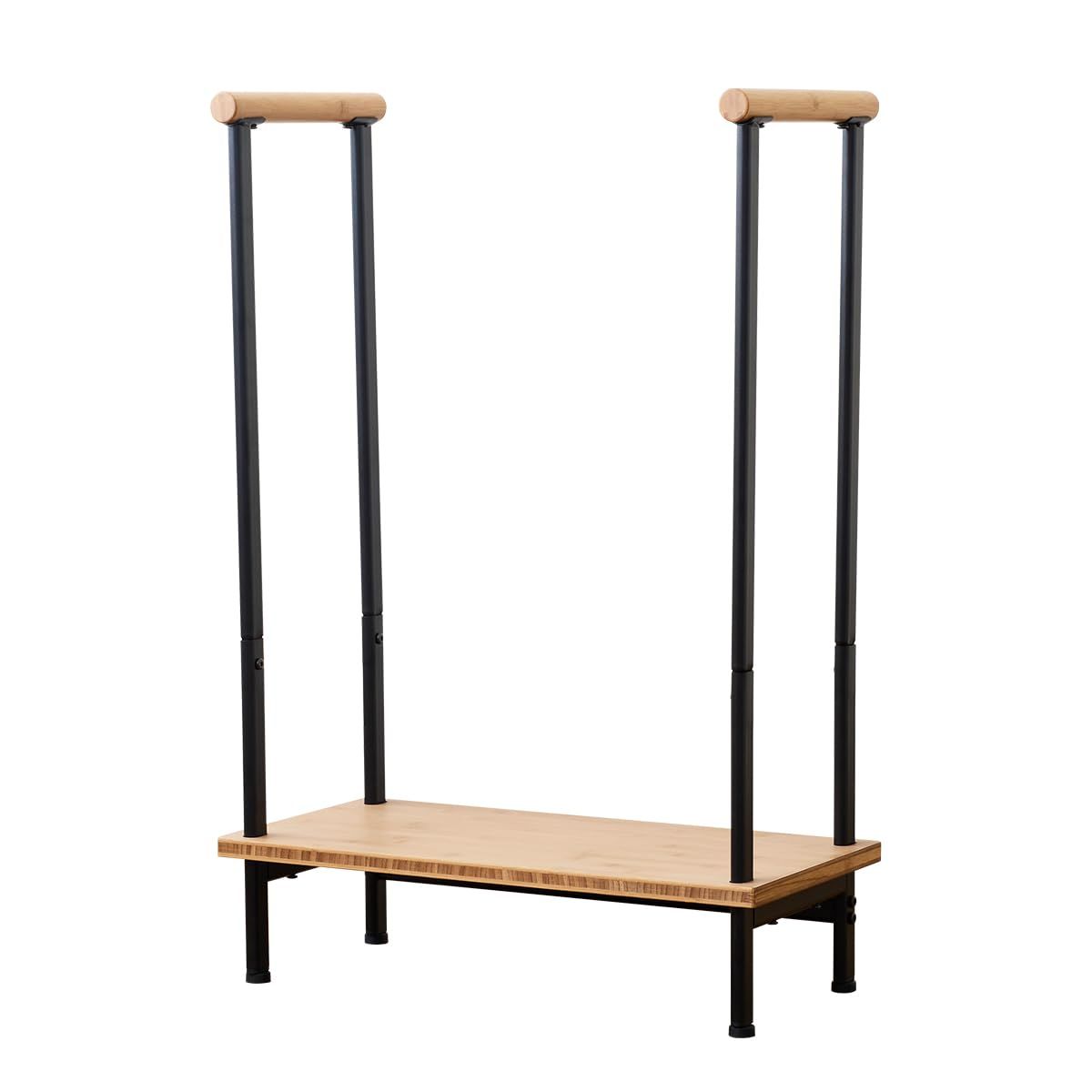 新品 楽々健 玄関台 「楽竹 スタンダード」 福祉用具専門相談員 開発監修 幅60cm 両手 左右 手すり付き 昇降 補助 竹 玄関 置くだけ 踏み台 ステップ 玄関台 手すり 段差 屋内 お年寄り 子供 ペット 介護 転倒 防止