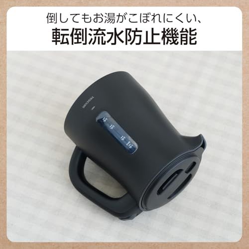 テスコム 電気ケトル 1.0L 6つの安全機能 【転倒流水防止/給湯ロックボタン/空焚き防止/自動電源OFF/蒸気セーブ/表面が熱くなりにくい 】 狭い口にも注ぎやすい コード長 1m ブラック TKE30A-K送料無料 ae4aa978