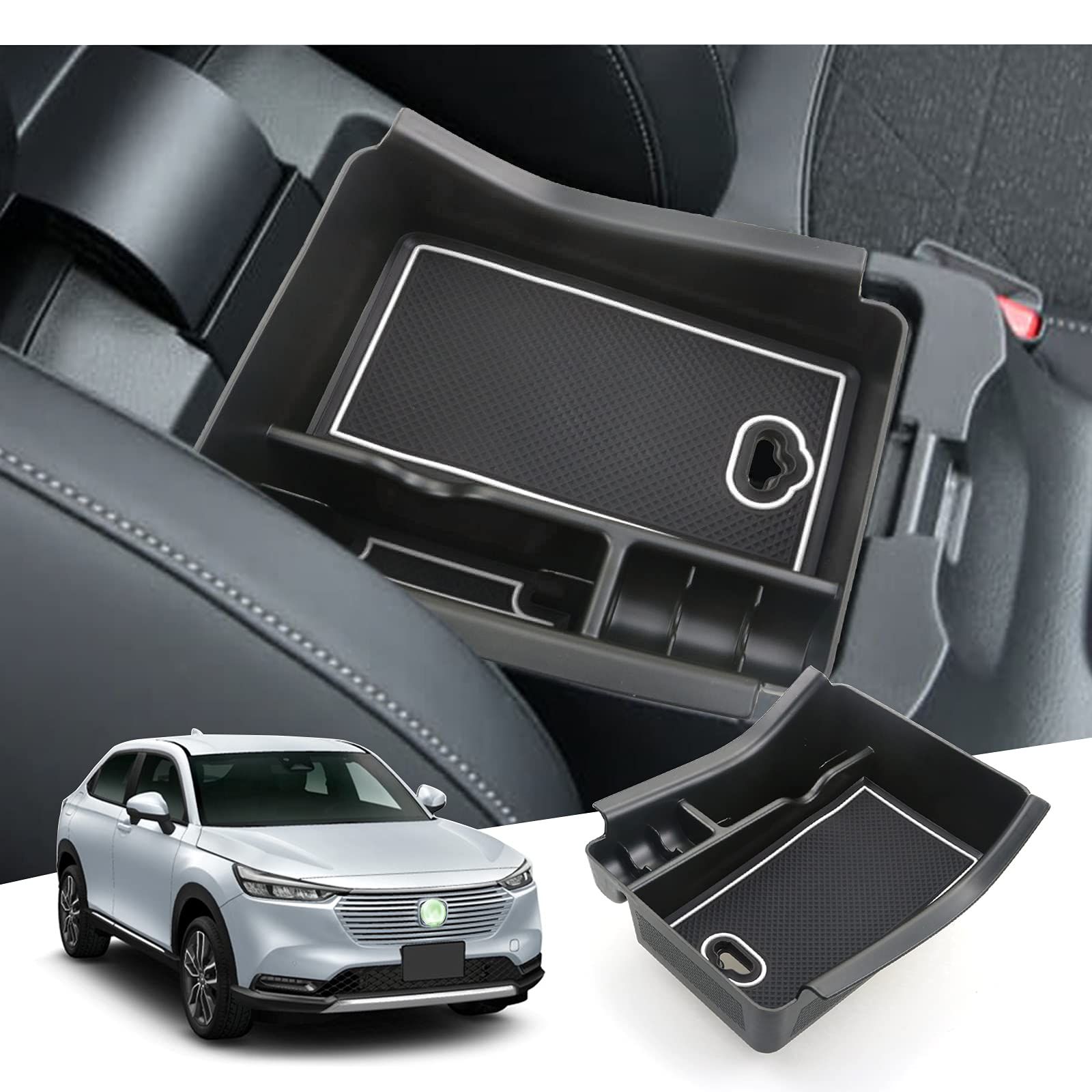 新品 【GAFAT】HONDA ホンダ ヴェゼル 2代目 RV3/RV4/RV5/RV6型 2021年～現行 VEZEL 専用 車用収納ボックス 外付コンソールボックス ヴェゼル コンソールボックストレイ 内装パーツ センターコンソールボックス ドレスアップ