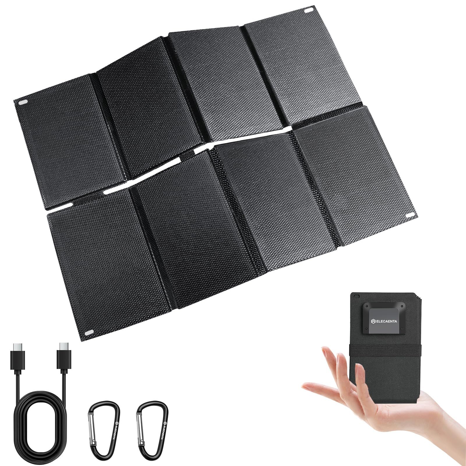 【発電革命】ELECAENTA 25W ソーラーパネル 変換効率25.4% 次世代HPBCセル ポケットサイズ Type-C&USB-A出力対応 小型 IP68防水 折り畳み式 ソーラー充電器 太陽光パネル 防災グッズ 停電対策 アウトドア aaacbad8