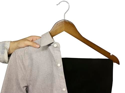 ハンガー 木製ハンガー スーツハンガー フックは360度回転します 滑りを防ぐ 無垢材の洋服ハンガー (茶褐色, 12)koe 6fbe557e ハンガー 木製ハンガー スーツハンガー フックは360度回転します 滑りを防ぐ 無垢材の洋服ハンガー (茶褐色, 12)koe 6fbe557e