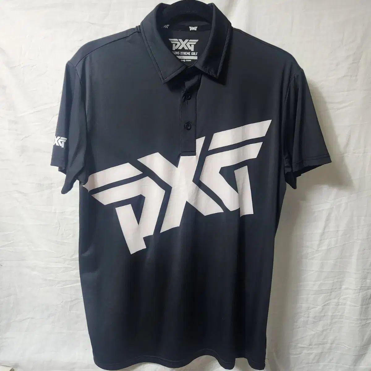 PXG ブラック 半袖 ポロシャツ