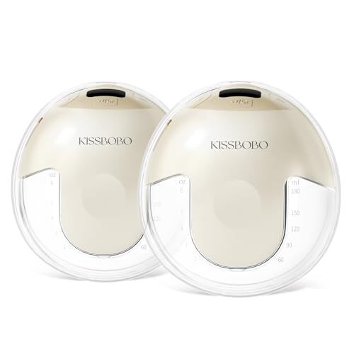 KISSBOBO K5 搾乳機 電動、4モード19レベル、フリーハンド電動ミルクポンプ、99％の母乳育児ママに適しています、ママはより多くのミルクを得るのに役立ちます (ベージュ/2個）ma 0e5ba38f