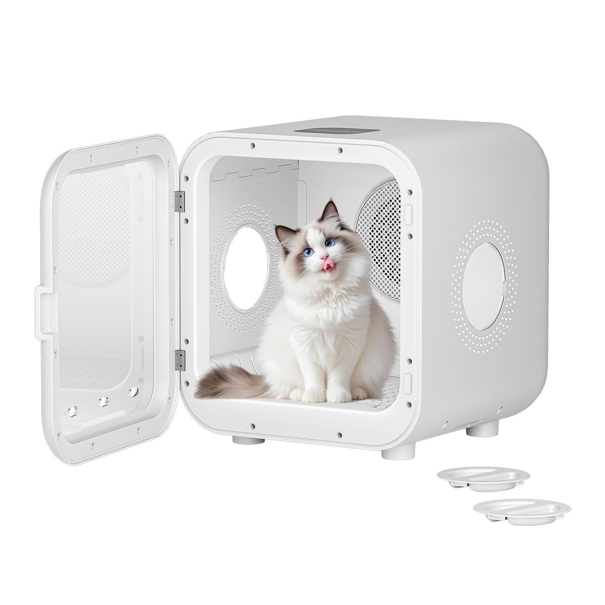 VERILADY ペットドライヤーハウス ペット乾燥機 ペットドライヤー ペットドライルーム 犬 猫乾燥機 ペットドライヤーボックス 静音 風速調整 温度調節 多頭飼 快適 自動 過熱保護 静音 PSE取得 速乾/花粉/消毒対応 62Lma 6ddd801e