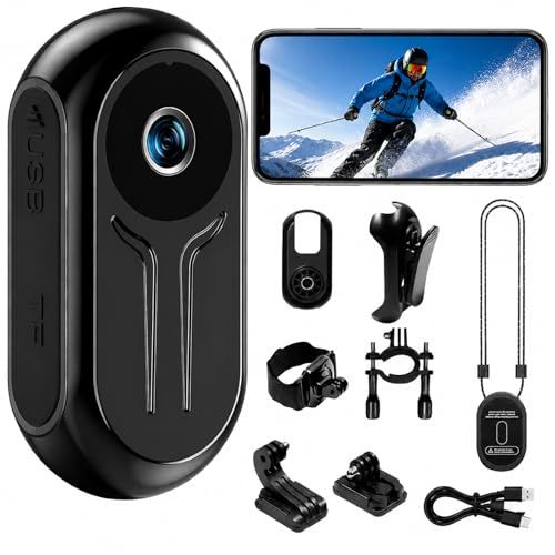 アクションカメラ 2K/30fps 120度広角レンズ アクションカメラ 小型 Wi-Fi スマホ連動 アクションカム 110分長時間撮影 ボディカメラ 循環録画 ハンズフリーPOV Vlogカメラ 操作簡単 ウェアラブルカメラ 会議/旅行/ 033c4583