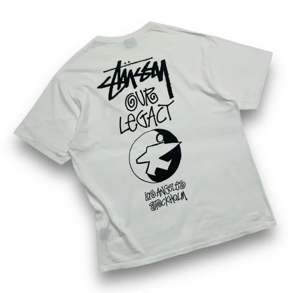 STUSSY x OUR LEGACY サーフマン 白 半袖 Tシャツ - メルカリ