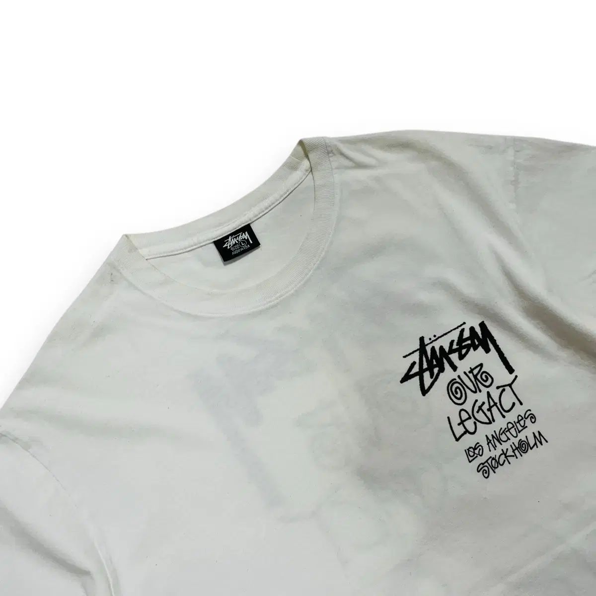 STUSSY x OUR LEGACY サーフマン 白 半袖 Tシャツ - メルカリ