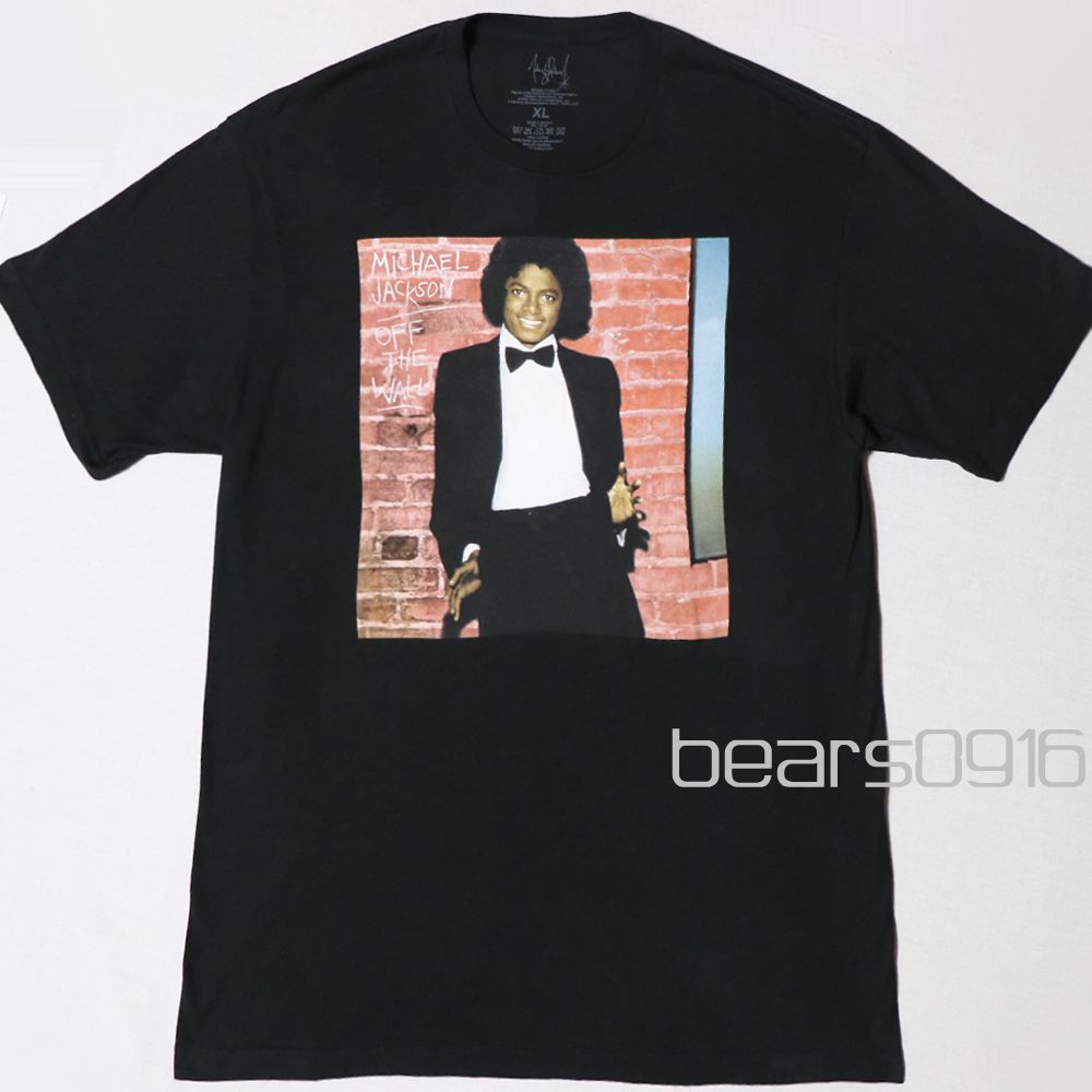 マイケルジャクソン Tシャツ メンズ XL 2XL MICHAEL JACKSON バンドTシャツ ロックT Off The Wall オフザウォール 黒 ブラック 大判ジャケットプリント 正規品 アメリカ古着