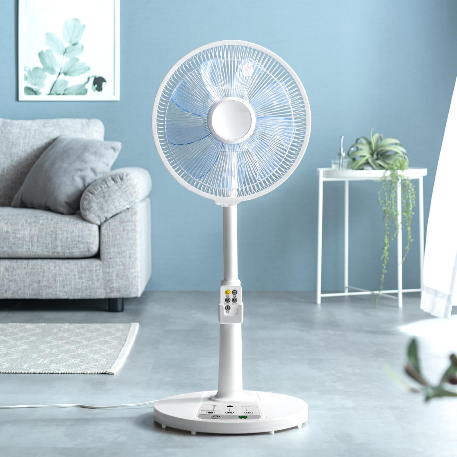 タンスのゲン 扇風機【9枚羽根 自然に近い優しい風】DCモーター 省電力 静音 風量6段階 リモコン付き 左右自動 首振り 節電 タイマー リビング 42100002(106539)e b46dfbb3