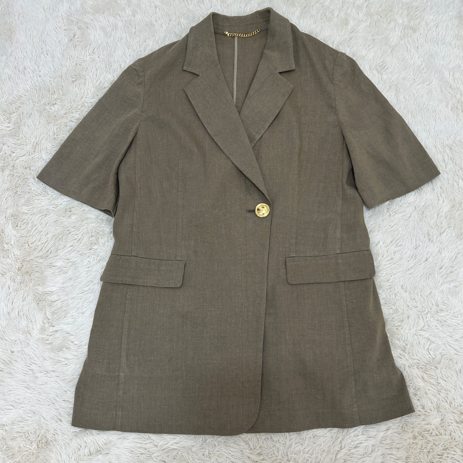 JOURNAL STANDARD L'ESSAGE リネンストレッチハーフスリーブジャケット