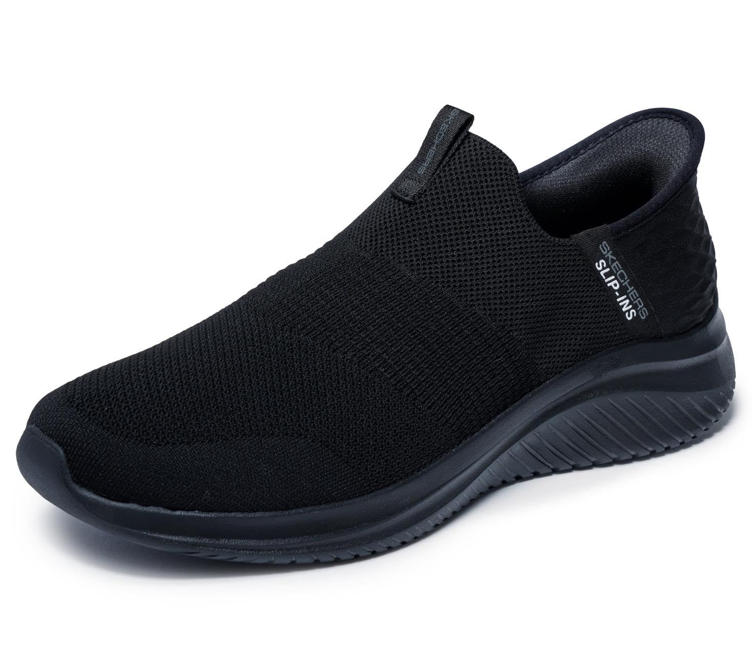 Skechers メンズ ウルトラフレックス 3.0 スムースステップ スリップインローファー, ブラック/ブラック, 8 Wide [ブラック] [8 Wide]