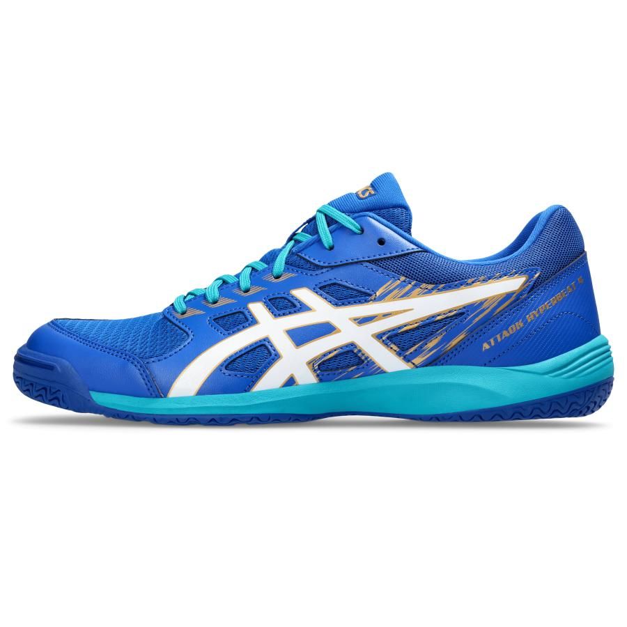 【数量限定特価】asics 卓球シューズ 1073A056 401 ATTACK HYPERBEAT 4 ツナブルーＸホワイト アシックス ※特価品のためサイズ
