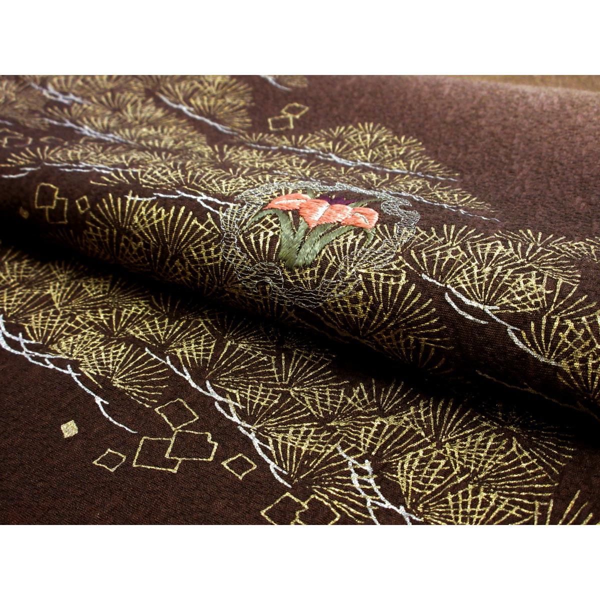 訪問着 金彩加工 刺繍入り 裄丈S寸 身幅L寸 - メルカリ