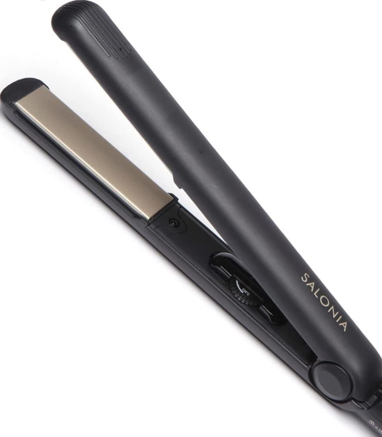 SALONIA サロニア ストレートアイロン ヘアアイロン 24mm 専用耐熱ポーチ付 海外対応 SL-004SGO ブラック×ゴールドma 1c58f6d3