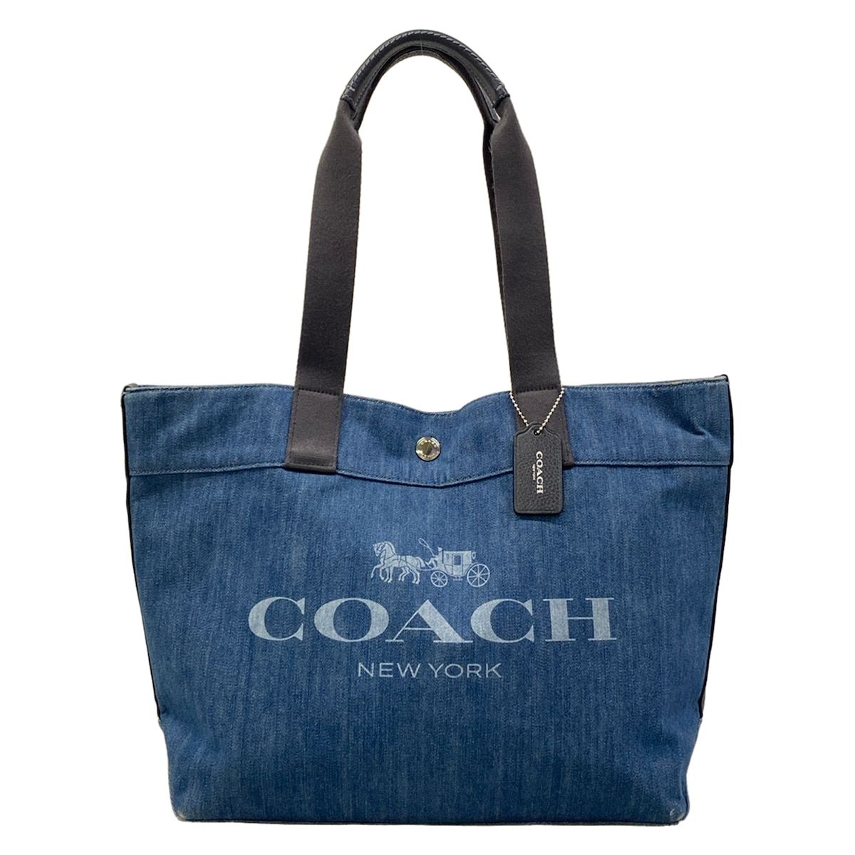 COACH(コーチ) トートバッグ - F25902 ネイビー×ダークグレー レザー 9,490円