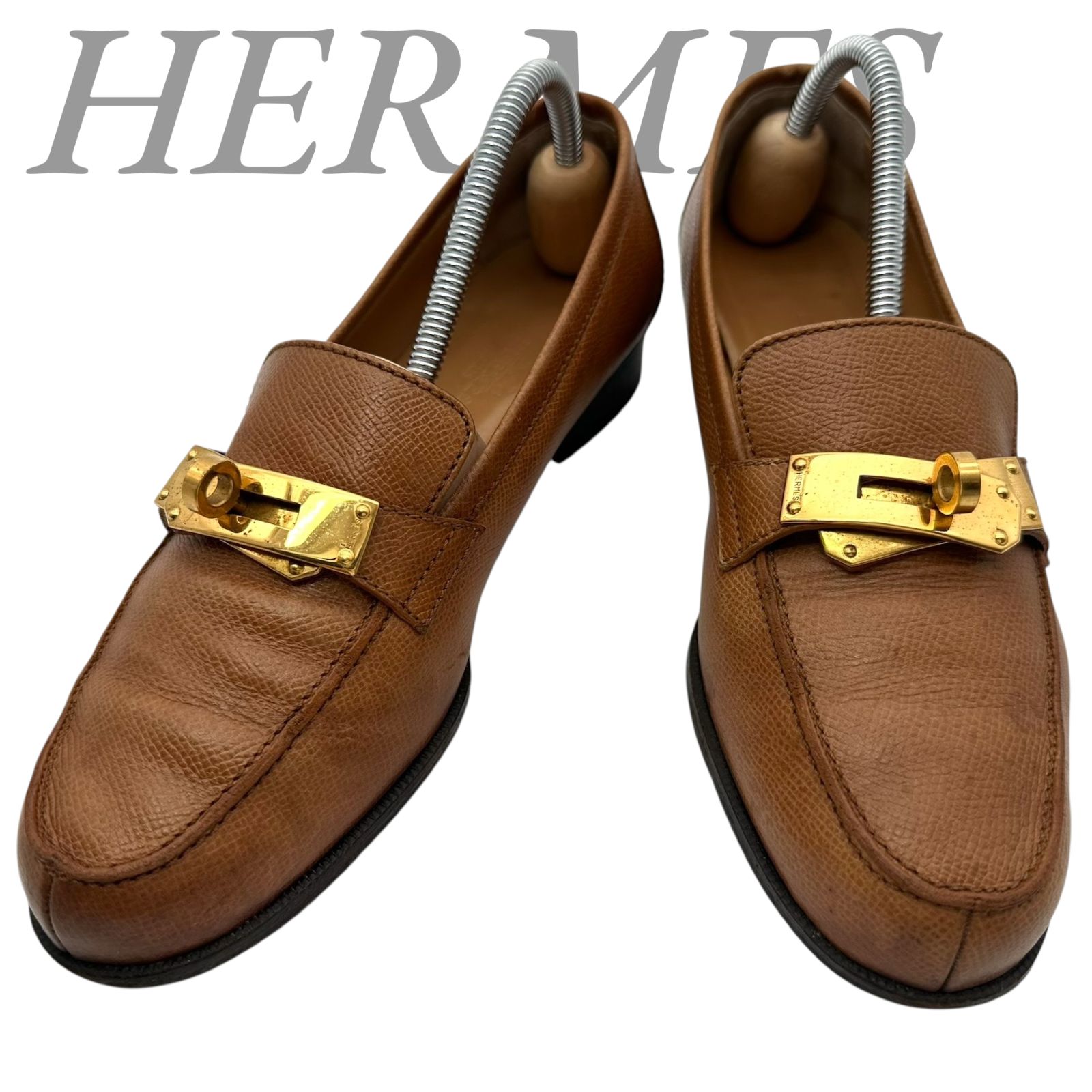 B5437】 HERMES エルメス ローファー デスタン レザー 本革 ブラウン