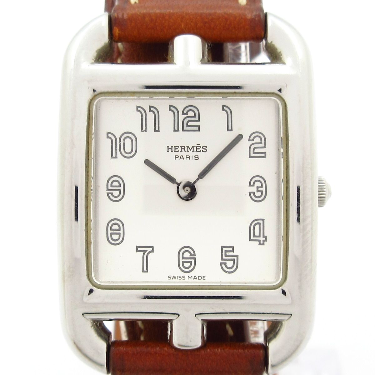 HERMES(エルメス) 腕時計 ケープコッド ドゥブルトゥール CC1.210 レディース SS/ニ重巻き革ベルト/□F刻印 シルバー