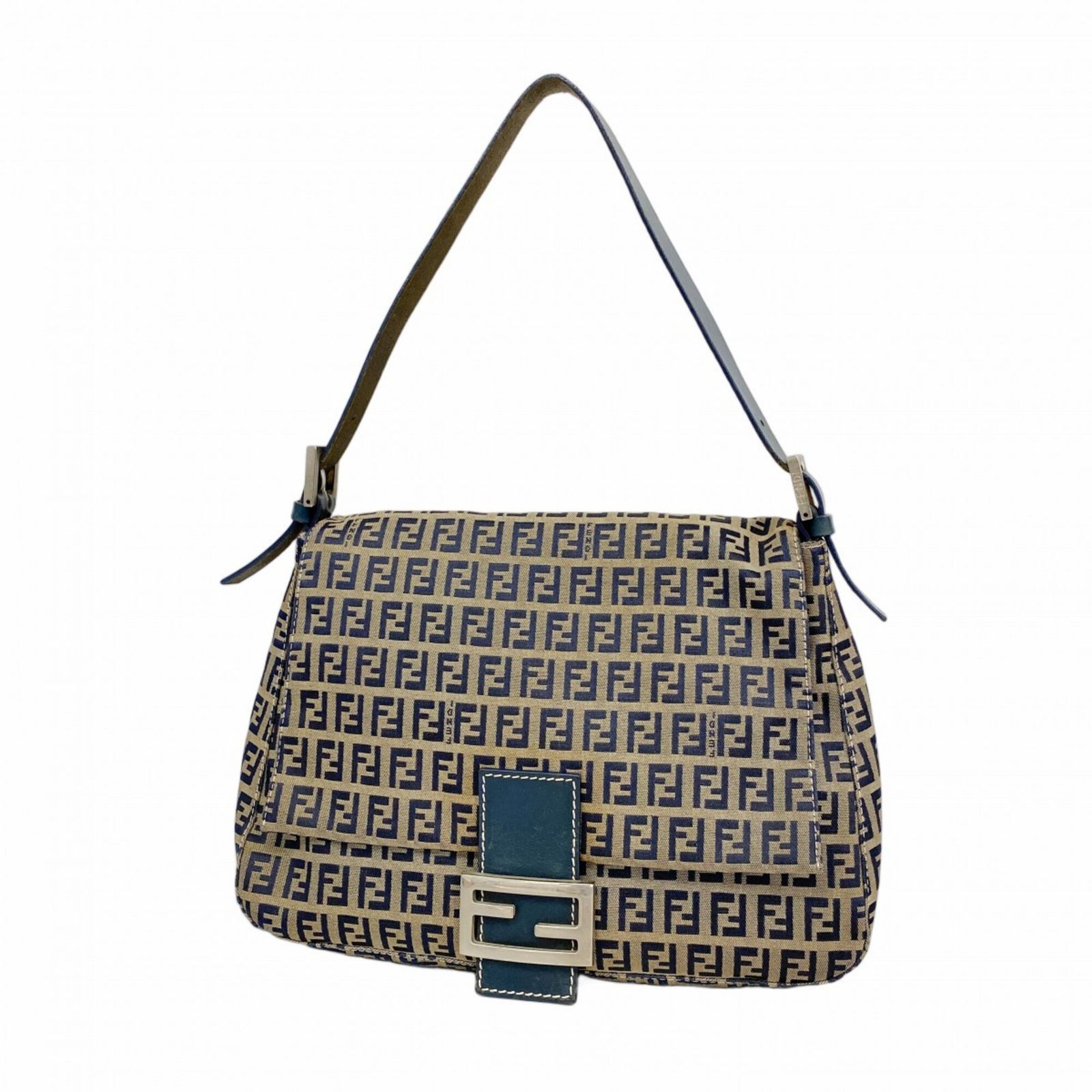 フェンディ(Fendi) フェンディ ハンドバッグ ズッキーノ マンマバケット ナイロンキャンバス ネイビー レディース