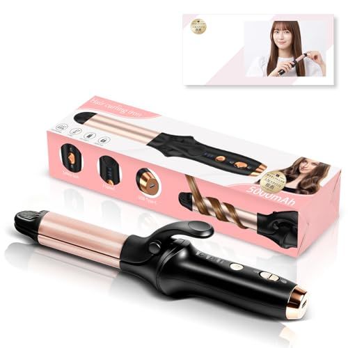 【anan 掲載モデル｜スタイリスト監修】ヘアアイロン コードレス 2WAY Type-C充電式 5000mAh大容量 ヘアアイロン カール 小型 持ち運び ヘアアイロンミニ 3段階温度設定可能 31mm 急速加熱 前髪用 手巻きカーラー 小 aaba8260