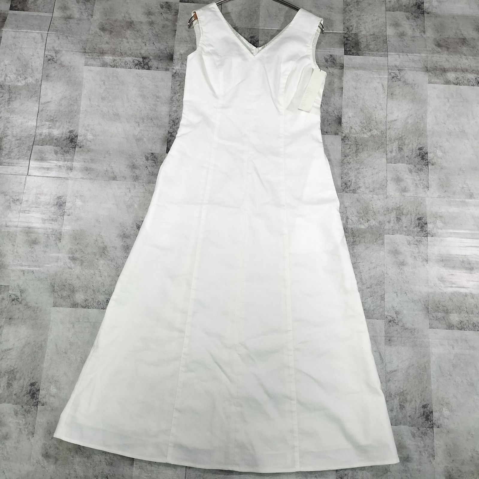 【未使用品】 allureville アルアバイル ノースリーブワンピース ホワイト サイズ1 リネン混 S-M相当 日本製 MADE IN JAPAN