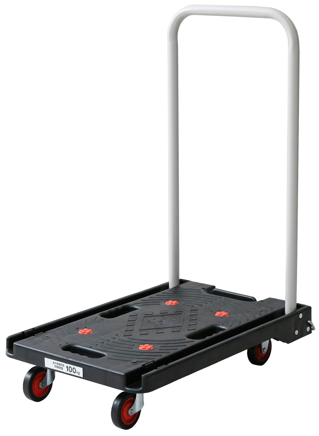山善(YAMAZEN) 台車 静音キャスター 38×62cm 積載荷重100kg すべり防止ゴム(4カ所) ブレーキ付き 折りたたみ 軽量 コンパクト YSF-6040B(BK) ブラック″mn bdcce126