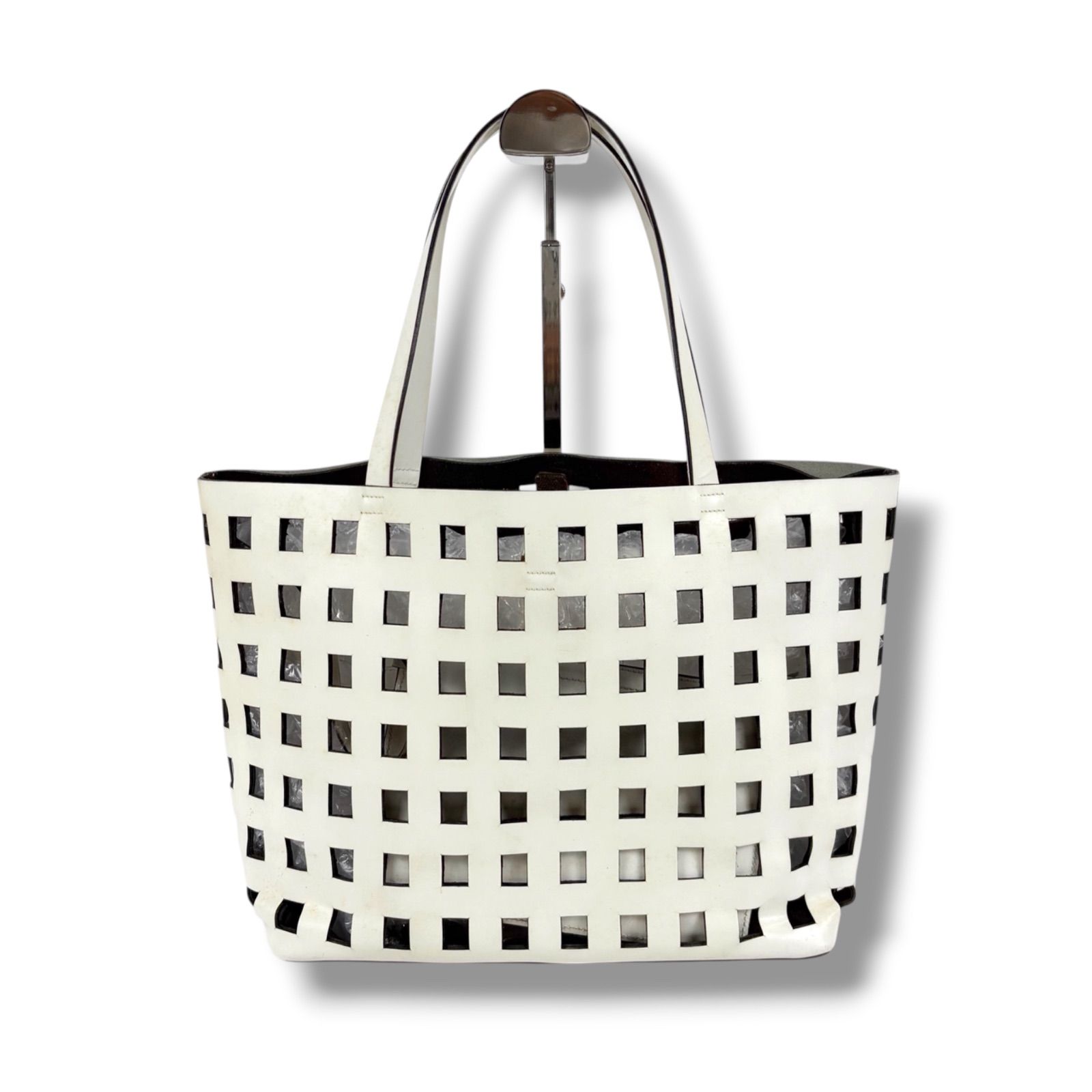 PRADA プラダ ポーチ付き パンチングレザー ミニトートバッグ B8854 