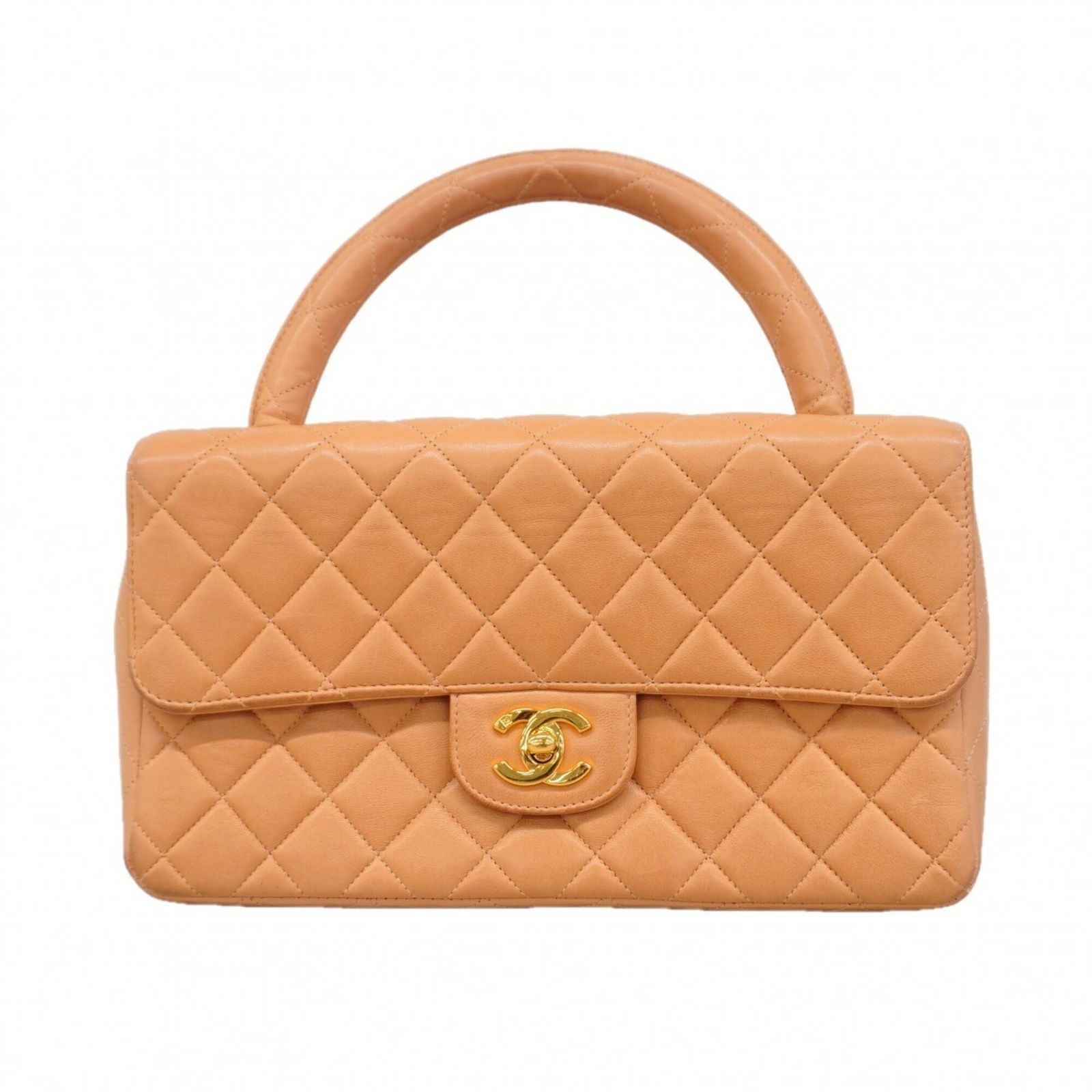 シャネル(Chanel) シャネル ハンドバッグ マトラッセ ラムスキン サーモンピンク レディース