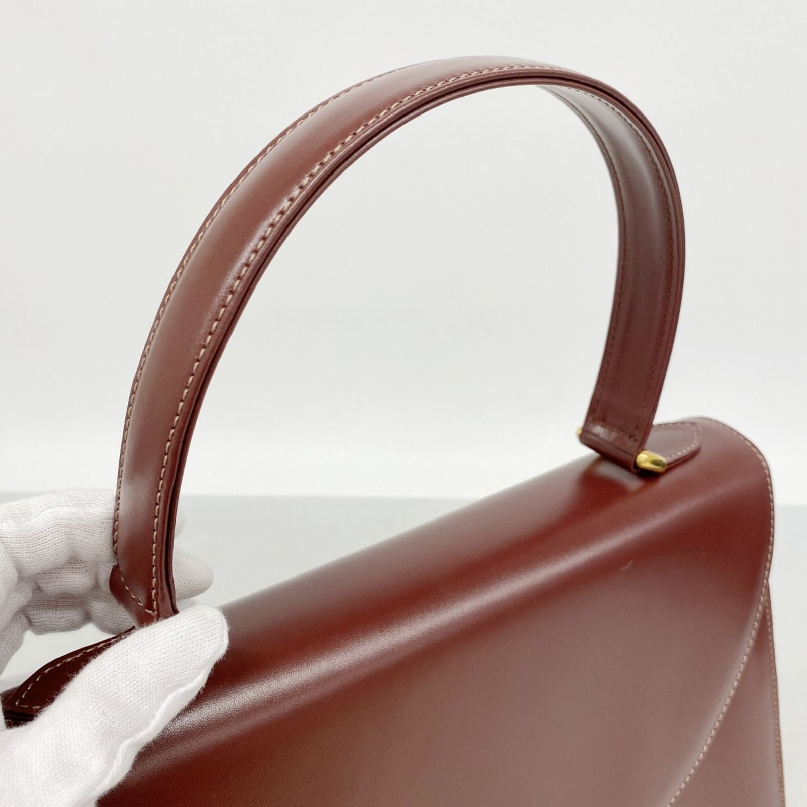 カルティエ(Cartier) カルティエ ハンドバッグ マスト レザー ボルドー 
