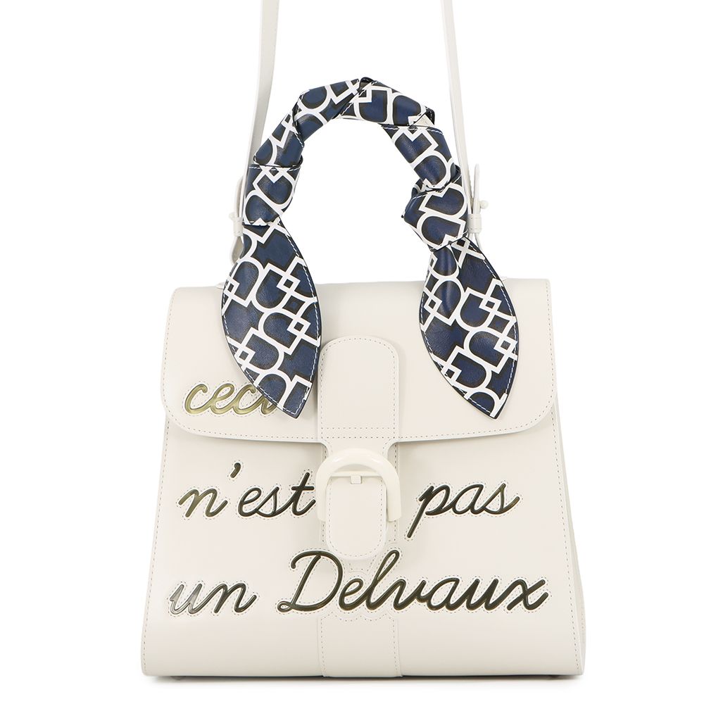 デルヴォー ハンドバッグ ブリヨン ルーモアMM ボックスカーフ AA0480BFF010DCM Delvaux 2way 白