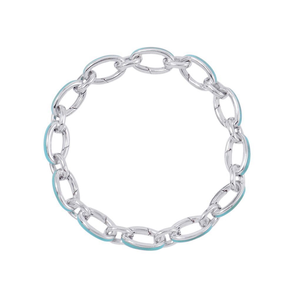 ティファニー ブレスレット クラスピングリンク SV925シルバー/ティファニーブルーエナメル Tiffany&Co.
