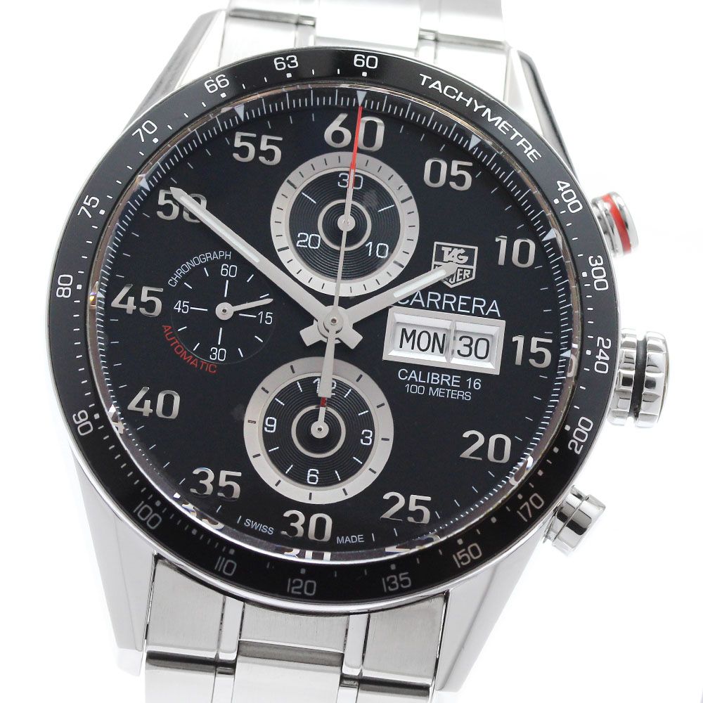 タグホイヤー TAG HEUER CV2A10 カレラ キャリバー16 タキメーター クロノグラフ デイデイト 自動巻き メンズ 良品 _956610
