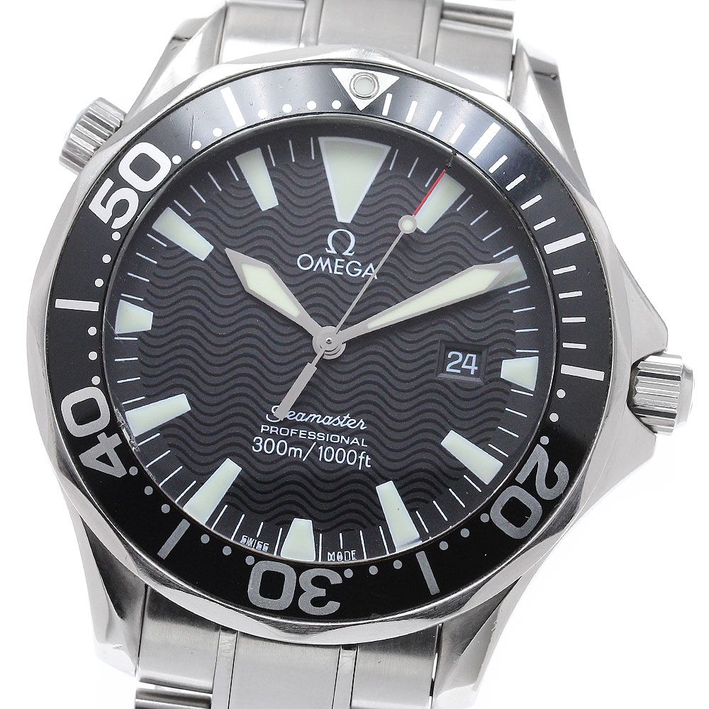 オメガ OMEGA 2264.50 シーマスター300 デイト クォーツ メンズ 保証書付き_961353