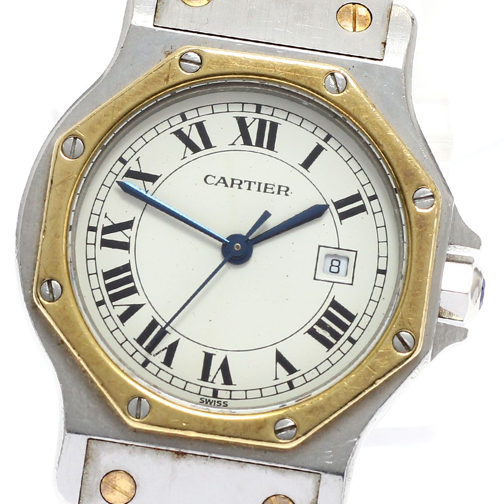 ベルトジャンク カルティエ CARTIER Ref.不明 サントスオクタゴンLM YGベゼル 自動巻き メンズ _952674