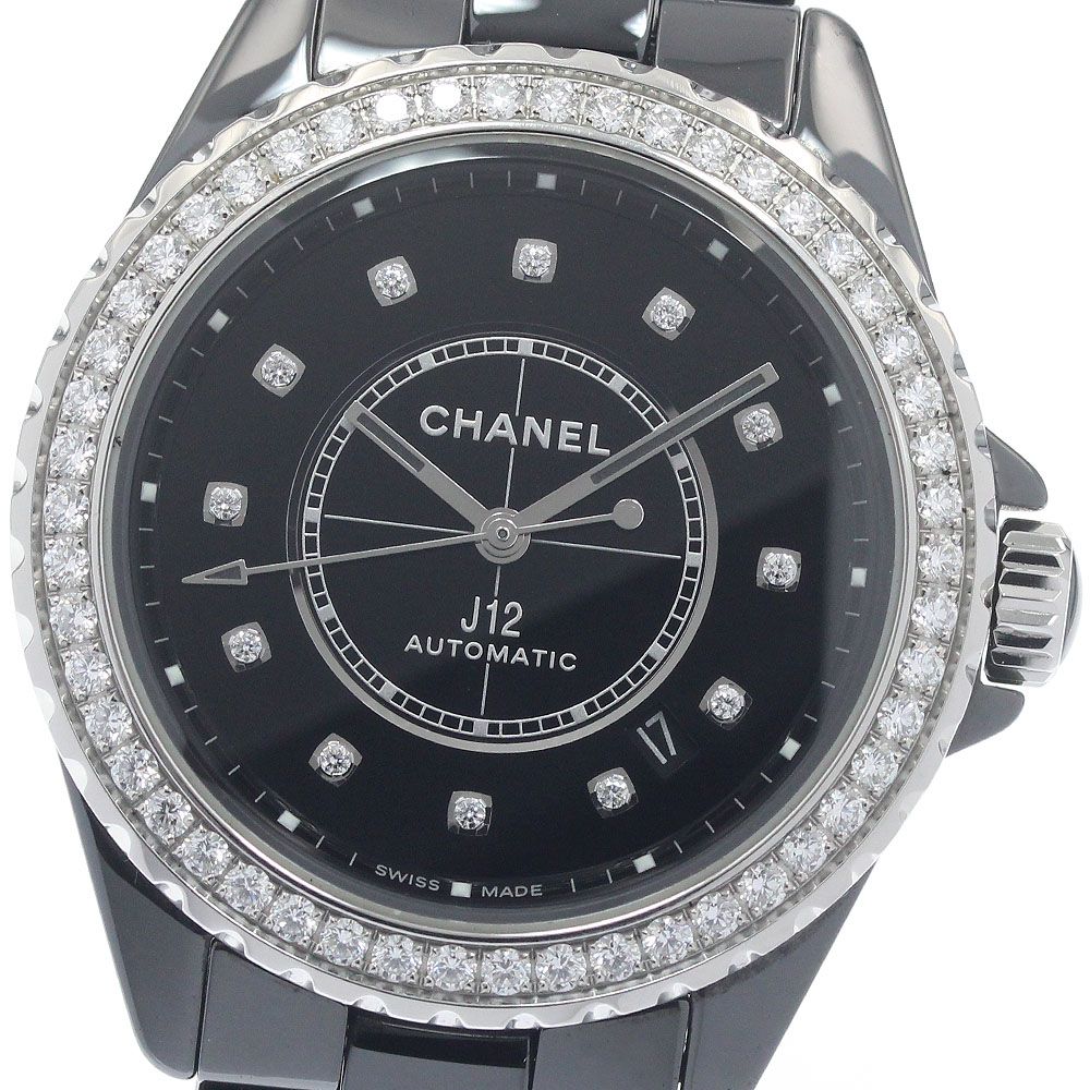 シャネル CHANEL H6526 J12 キャリバー 12.1 ダイヤベゼル 12P 自動巻き メンズ 保証書付き_950957