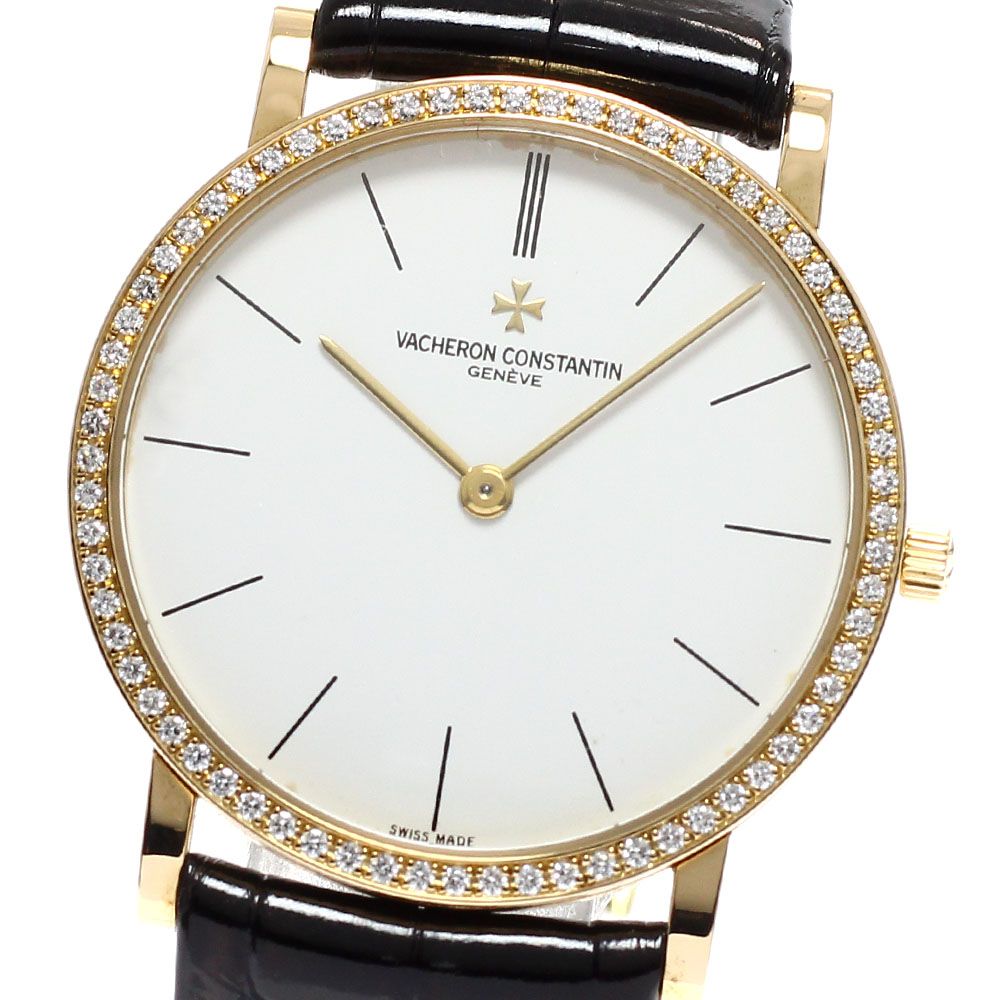 ヴァシュロン・コンスタンタン VACHERON CONSTANTIN 33093/2 パトリモニー K18PG Cal.1003/2 ダイヤベゼル 手巻き メンズ 美品 _956395