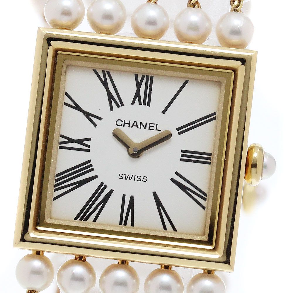 シャネル CHANEL H0007 マドモアゼル K18YG パールブレス クォーツ レディース _946925