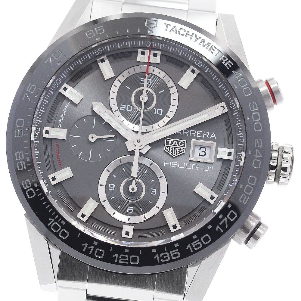 タグホイヤー TAG HEUER CAR201W カレラ キャリバー 01 クロノグラフ 自動巻き メンズ 美品 箱・保証書付き_956681