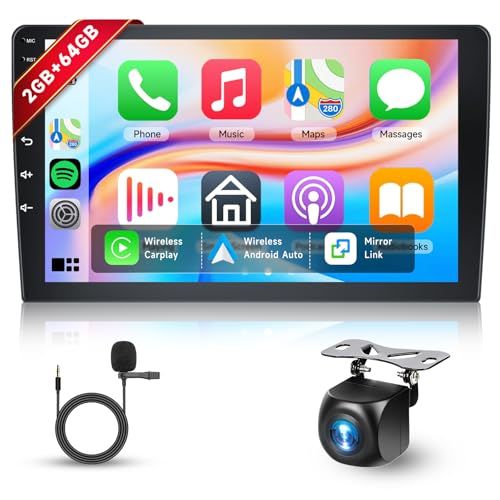 【新品】2DINカーステレオのアンドロイド 2 GB+64 GB 10.1 インチのタッチ画面 Android GPS ダブルDINカーラジオ無線 Carplay の無線Android Autoミラーリンク2 つの喧騒のカー ラジオ Blue 0d8c1354