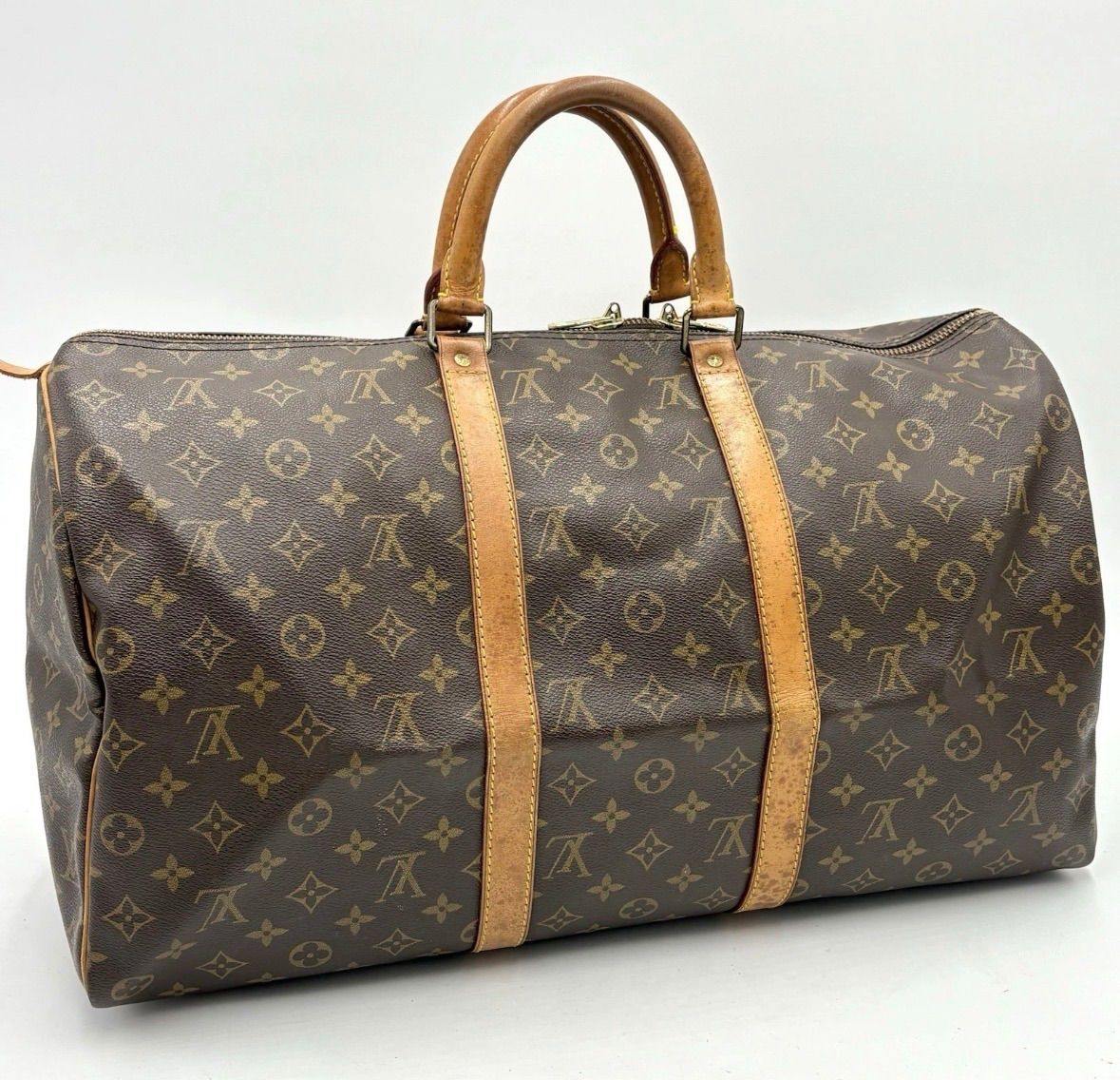 LOUIS VUITTON ルイヴィトン モノグラム キーポル50 M41426 ボストンバッグ トートバッグ ブラウン メンズ レディース