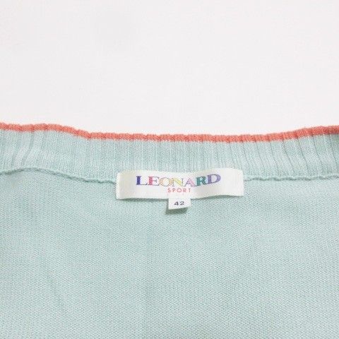 レオナールスポーツ LEONARD SPORT ニットカーディガン 花柄 長袖 V
