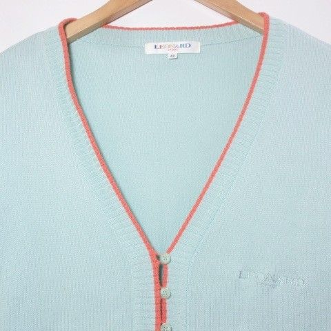 レオナールスポーツ LEONARD SPORT ニットカーディガン 花柄 長袖 V