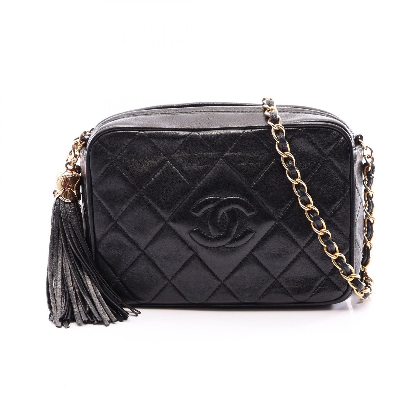 CHANEL シャネル ダイヤステッチ ミニ タッセル ショルダーバッグ