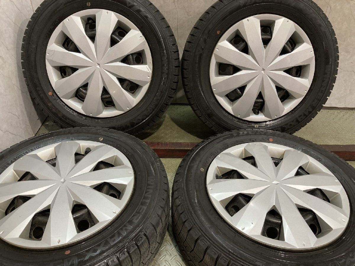 【DUNLOP WINTER MAXX WM03 165/70R14】スタッドレス【スチールホイール 14インチ 5J4HPCD100】ハブ径54mm 23年製 バリ溝 ヴィッツ KTI551