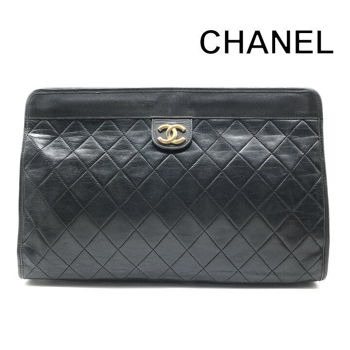 美品Chanelシャネル マトラッセ ココマーク クラッチ バッグ 良品 CHANEL シャネル ココマーク マトラッセ レザー クラッチ バッグ