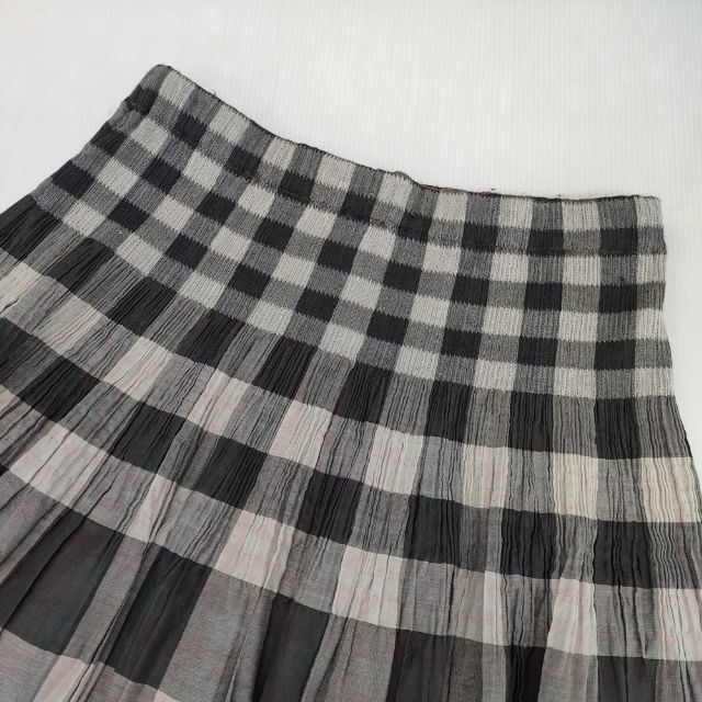 Haat ISSEY MIYAKE コットンシルク リバーシブル チェックギャザー