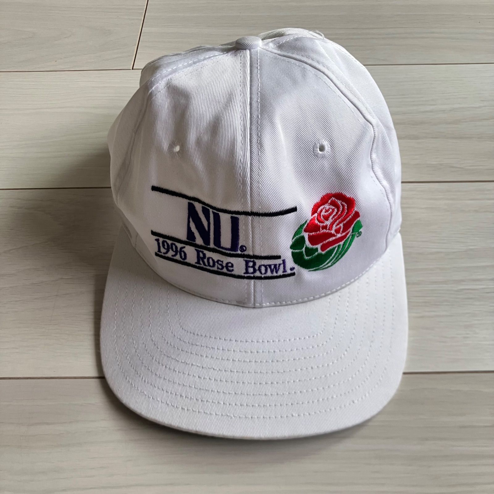 90s Rose Bowl CAP USA製 JESSE 着用 フリーサイズ ホワイト ローズボウル 薔薇