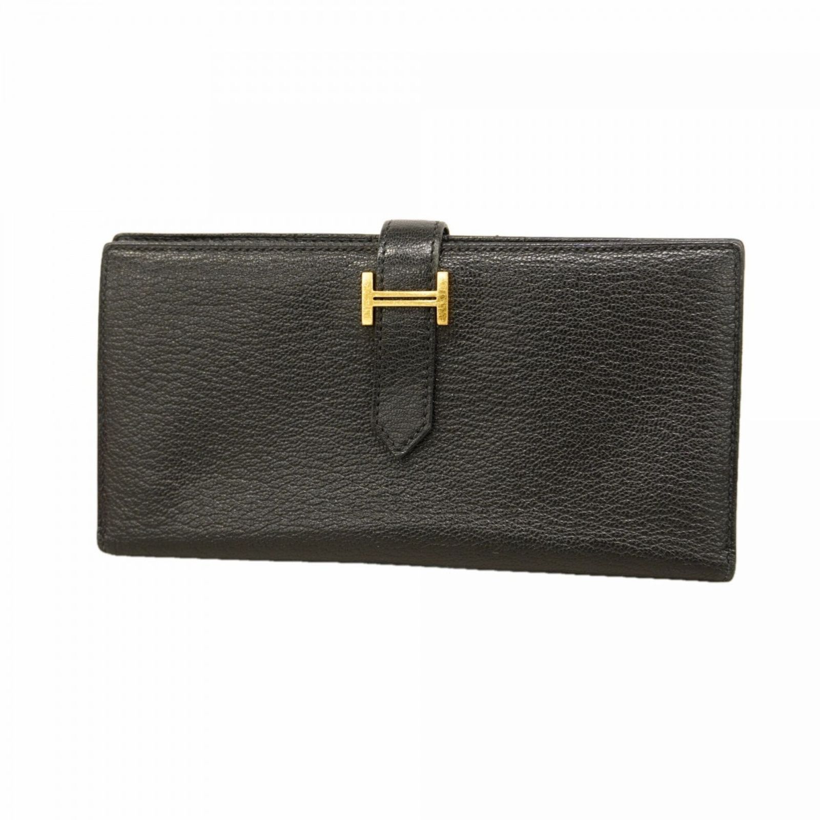 エルメス(Hermes) エルメス 長財布 ベアンスフレ シェブルミゾル ブラック U刻印メンズ レディース