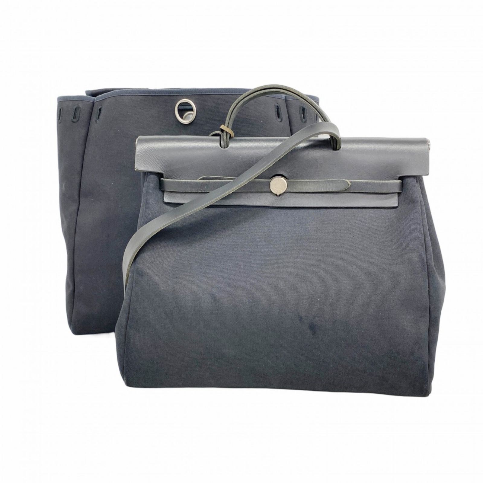 エルメス(Hermes) エルメス ハンドバッグ エールバックMM トワルオフィシエ ブラック □C刻印 2wayバッグレディース