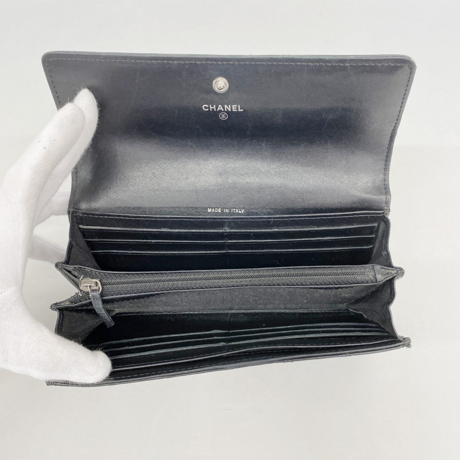 シャネル(Chanel) シャネル 長財布 ボーイシャネル ラムスキン